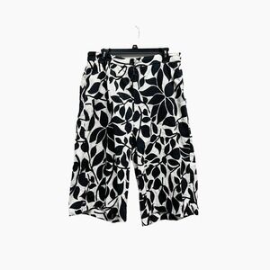 Marina‎ Rinaldi Voyage Leaf Print Black Culottes Pants